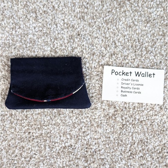 Pocket Wallet Credit Card Holder Patriotic American Flag Handmade Small - Picture 1 of 6